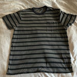 Jcrew striped sleeve garment dyed short sleeve tshirt